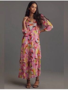 Yukiko Noritake for Anthropologie Marias Chiffon Dress